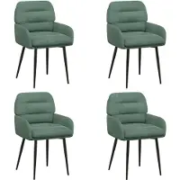 vidaXL - 4 chaises de salle à manger, tissu velours, vert océan, 59 x 59,5 x 90 cm