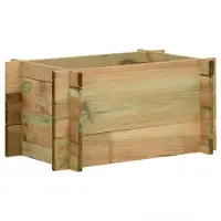 Prolenta Maison Exclusive - Jardinière surélevée pour jardin, modèle Grün, 80 x 80 x 32 cm, en bois massif de pin