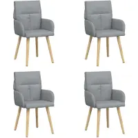 vidaXL : 4 chaises de salle à manger, tissu, gris clair, 60 x 56 x 96 cm