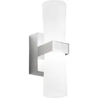 FABAS LUCE Applique Murale Led Intégrée Iglesias 8W 720Lm 3000K Blanc Chaud Chrome Ip44 - Design Moderne En Métal Et Méthacrylate Classe Ii 230V