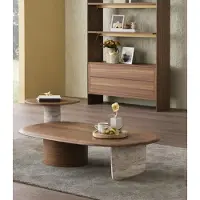 Xl Moebel Gmbh Table basse de style moderne, couleur marron, design minimaliste, structure en bois