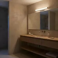 LEDS-C4 Applique murale Toilet Slim pour salle de bains - 13,2 W, blanc chaud, 880 lm, IP44, argent