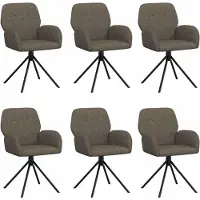vidaXL : Ensemble de 6 chaises de salle à manger, revêtues de similicuir, couleur gris foncé