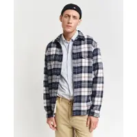 Gant pour homme. 3250006 Chemise à porter par-dessus, coupe régulière, doublée de polaire, bleue (XXL), Casuel, Coton