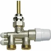RBM Robinet Thermostatique 1/2' Pour Sèche-serviettes - Canne Inclus 4 Voies