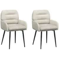 vidaXL - 2 chaises de salle à manger, tissu velours, couleur crème, 59 x 59,5 x 90 cm