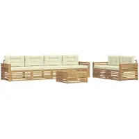 Syfax Ensemble de canapés d'extérieur 7 pc Blanc et crème