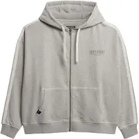 Superdry Athletic Essentials Relaxed Fit Full Zip Sweatshirt Gris XL Femme