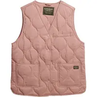 Superdry pour femme. W5011947A Gilet matelassé Lite Liner rose (S), Casuel, Polyester