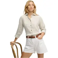 Superdry pour femme. W7110491A Short Mid Rise blanc (26), Casuel, Coton