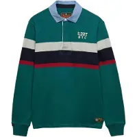 Superdry Vintage Chestband Rugby Long Sleeve Polo Vert L Homme