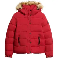Superdry Femme Aux Femmes Rouge Veste Couche Intermédiaire Courte à Capuche, Taille: 38 Taille: 38