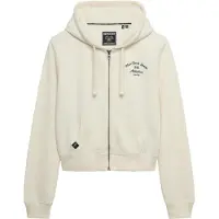 Superdry pour femme. W2012613A Athletic Relaxed Crop Sweatshirt off-white (M), Blanc, Casuel, Sport, Coton