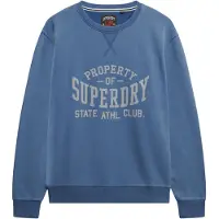 Superdry Sweat-shirt 'Athletic Essentials' bleu-gris / blanc