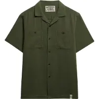 Superdry pour homme. M4011123A Marchand Chemise verte texturée (M), Casuel, Coton, Manche courte