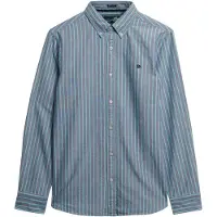 Superdry pour homme. M4011037A Chemise Oxford classique verte (L), Casuel, Coton, Manche longue