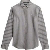 Superdry Chemisier 'Oxford' jaune / gris foncé