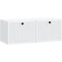 vidaXL Meuble TV mural blanc 78,5 x 31 x 30 cm en aggloméré
