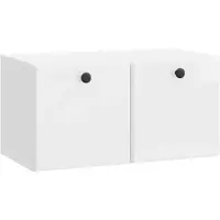 vidaXL Meuble TV mural 59,5 x 31 x 30 cm Blanc brillant