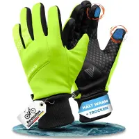 MIVELO Gants de cyclisme VELORIDER - Coupe-vent et imperméable - Grip ferme - Jaune - Taille L