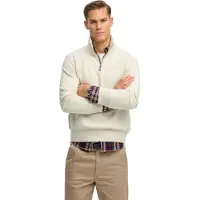 Superdry pour homme. M2013750A Sweat à capuche Essential Logo demi-zippé beige (3XL), Casuel, Coton