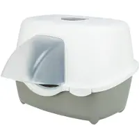 Trixie Bac à litière Davio Top blanc et gris 56 x 39 x 39 cm en plastique