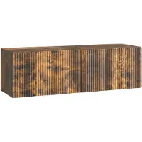 vidaXL Meuble TV mural, 98 x 31 x 30 cm, finition chêne fumé