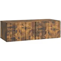 vidaXL Meuble TV mural, 98 x 41 x 30 cm, chêne fumé