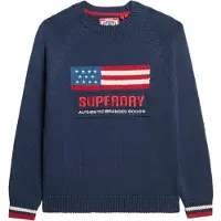 Superdry Pull-over marine / rouge sang / blanc