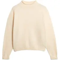 Superdry Slouchy High Neck Sweater Beige M Femme
