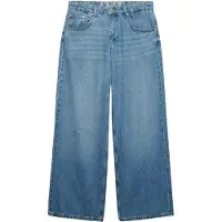 Superdry pour femme. W7011256A Jeans Mid Rise Baggy bleu (26/30), Casuel, Coton, Denim