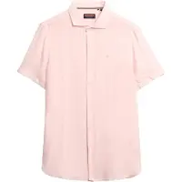 Superdry Sd Embroidered Vacation Linen Short Sleeve Shirt Rose L Homme
