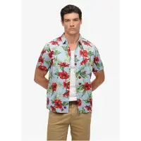 Superdry pour homme. M4010947A Chemise hawaïenne bleue (M), Casuel, Coton, Manche courte