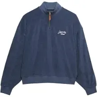 Superdry pour femme. W2012599A Sweat-shirt Heritage Terry bleu (S), Casuel, Coton