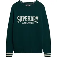 Superdry Pull-over 'Slouchy Intarsia' vert / blanc