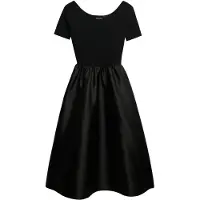 Superdry Lbd Woven Mix Short Sleeve Midi Dress Noir S Femme