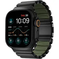 Nomad Bracelet Stratos pour Apple Watch | 44/45/46/49 mm - Forest Green / Black Titanium