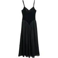 Superdry Lbd Velvet Corset Sleeveless Midi Dress Noir XL Femme