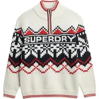 Superdry Pull-over crème / marine / rouge vif