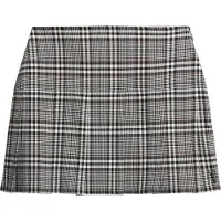 Superdry pour femme. W7210239A Mini jupe plissée en tweed vintage noir (S), Casuel, Polyester