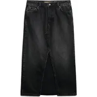 Superdry pour femme. W7210339A Jupe longue noire (32), Casuel, Coton, Denim