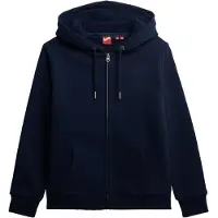 Superdry Femme Sweat à Capuche Zippé Doublé en Borg Essential Navy Taille: 42