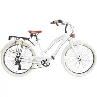 Via Veneto Bici Cruiser Sun on the Beach Lady 26 pouces 6 vitesses, blanc