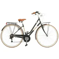 Via Veneto Vélo de ville Malagueta Lady 28” 6 vitesses Noir Poudre de café (mat)
