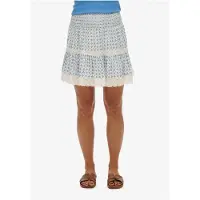 Superdry Femme Mini-jupe Imprimée à Liseré en Dentelle Blue Taille: 44
