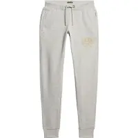 Superdry pour femme. W7011093A Pantalon de jogging avec logo métallique Luxe grey (L), Casuel, Sport, Gris, Coton, Multisport, Durable