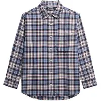 Superdry Check Flannel Boyfriend Long Sleeve Shirt Bleu XS Femme