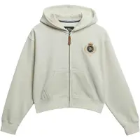 Superdry pour femme. W2012590A Sweat à capuchon zippé Country Club blanc cassé (S), Casuel, Coton