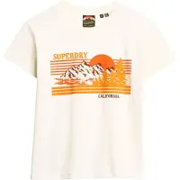 Superdry T-shirt marron / jaune / orange / blanc