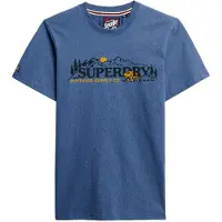 Superdry pour homme. M1012327A T-shirt décontracté Outdoor Scene bleu (M), Casuel, Coton, Manche courte